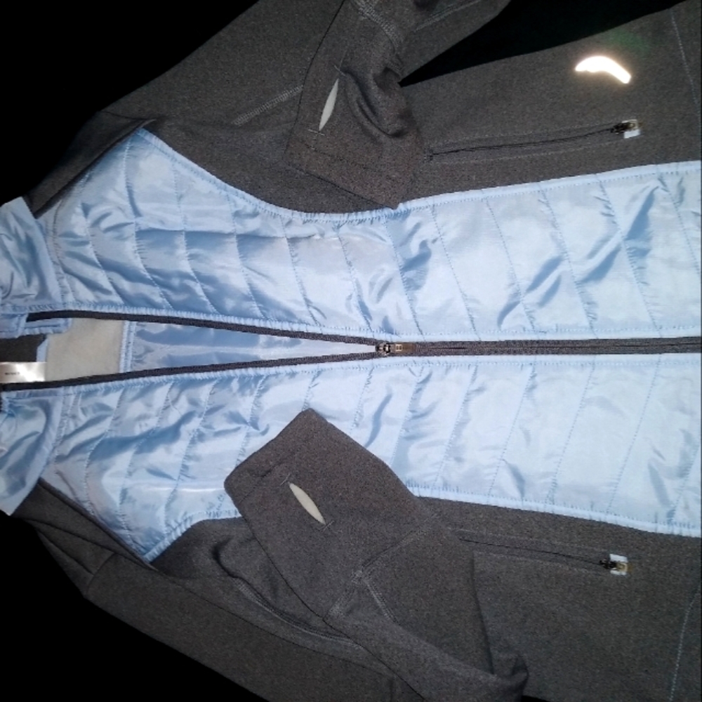 Exertrek petite large full zip light blue n grey